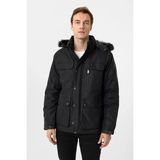 Süvari Siyah Regular Torba Cep Mont - 2XL