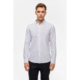 Süvari Siyah Slim Düğmeli Yaka Düz Cepsiz Casual Gömlek - 2XL