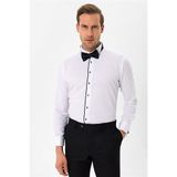 Süvari Siyah Slim Fit Düz Ata Yaka Gömlek, XS