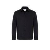 Süvari Siyah Slim Fit Düz Klasik Yaka Gömlek, M