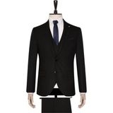 Süvari Siyah Slim Fit Yelekli Takım Elbise Erkek 54/6 Beden Modern Tasarım - 54 / 6