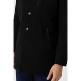 Süvari Siyah Yünlü Regular Erkek Kaban Slim Fit Polyester Karışımlı Düğmeli Casual Stil - 50