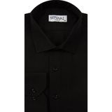 Süvari Slim Fit Armür Desenli Beyaz Erkek Gömlek - Siyah