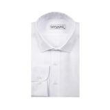 Suvarı Slim Fit Armur Desenli Beyaz Erkek Gomlek