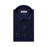 Süvari Slim Fit Armür Desenli Lacivert Erkek Gömlek