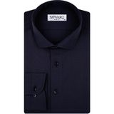 Süvari Slim Fit Armür Desenli Soluk Mavi Erkek Gömlek - Lacivert