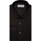Süvari Slim Fit Armürlü Siyah Erkek Gömlek - XL