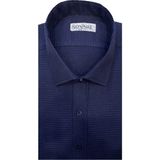 Süvari Slim Fit Desenli Lacivert Gömlek