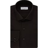 Süvari Slim Fit Düz Siyah Erkek Gömlek - XL