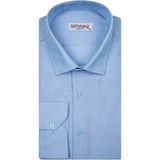 Süvari Slim Fit Filafil Erkek Gömlek - Orta Mavi