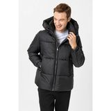 Süvari Slim Fit Kapüşonlu Dolum Mont - 2XL - Siyah