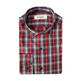 Süvari Slim Fit Kareli Kırmızı Erkek Gömlek
