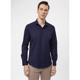 Süvari Slim Fit Klasik Yaka Armürlü Mavi Erkek Gömlek GM2024700294 - XL