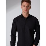 Süvari Slim Fit Klasik Yaka Armürlü Siyah Erkek Gömlek GM2024700353 - XL