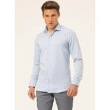 Süvari Slim Fit Klasik Yaka Düz Mavi - Buz Erkek Gömlek GM1007100509 - XL