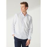 Süvari Slim Fit Klasik Yaka Düz Mavi - Buz Erkek Gömlek GM1007100528
