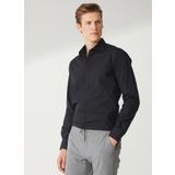 Süvari Slim Fit Klasik Yaka Düz Siyah Erkek Gömlek GM1007100487