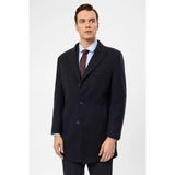 Süvari Slim Fit Yünlü Lacivert Erkek Kaban Uzun Kol Düz Desenli Şık Tasarım - 56
