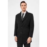 Süvari Slim Fit Yünlü Sivri Yaka Antrasit Erkek Kaban