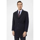 Süvari Slim Fit Yünlü Sivri Yaka Lacivert Erkek Kaban Lacivert
