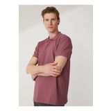 Süvari TS1014000271 Polo Yaka Armürlü Koyu Bordo Erkek T-Shirt