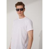 Süvari TS1014000278 O Yaka Armürlü Beyaz Erkek T-Shirt