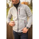 SUVASS CO Erkek Gri Polar Tam Fermuarlı 3 Cepli Kalın Outdoor Polar Ceket Tactical Fleece Champ
