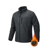 SUVASS CO Erkek Koyu Gri 3 Cepli Tam Fermuarlı Kalın Yumuşak Dokulu Outdoor Polar Ceket