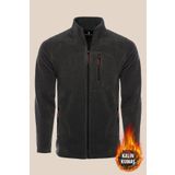 SUVASS CO Suvv Erkek Polar Antrasit Gri Renk Tam Fermuarlı 3 Cepli Kalın Outdoor Polar Ceket Tactical Fleece