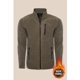 SUVASS CO Suvv Erkek Polar Haki Renk Tam Fermuarlı 3 Cepli Kalın Outdoor Polar Ceket Tactical Fleece