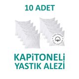 SUVAY 10 Adet Kapitoneli Yastık Alezi Pamuklu Fermuarlı Terletmeyen Yastık Koruyucu Kılıf