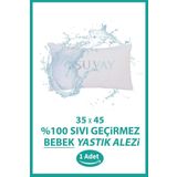 SUVAY 2 Adet %100 Pamuklu Sıvı Geçirmez Bebek Kafa Yastığı Alezi Fermuarlı Bebek Yastık Alezi Kılıfı