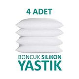 Suvay 4 Adet Antialerjik Boncuk Silikon Yastık Pamuklu Kılıf 900 Gram Beyaz