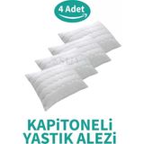 Suvay 4 Adet Kapitoneli Yastık Alezi Pamuklu Fermuarlı Kapitone Yastık Koruyucu Yastık Kılıfı