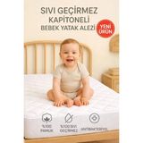 Suvay 70x110 Kapitoneli Bebek Çocuk Yatak Alezi Kapitone Fitted Su Sıvı Geçirmez Yatak Koruyucu Çarşaf Alez - Beyaz - 70 x 110 cm