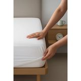 Suvay Beyaz Renk Penye Lastikli Çarşaf 120x200 Tek Kişilik %100 Pamuklu Lastikli Penye Çarşaf - 120 x 200