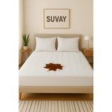 SUVAY Kapitone Fitted Full Kenar Su Sıvı Geçirmez Alezi Beyaz Renkli Tek Çift Kişilik Yatak Koruyucu (70x140)