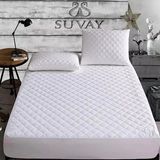 Suvay Kapitone Fitted Su Sıvı Geçirmez Alez Çarşaf 150 x 200 Çift Kişilik Kapitoneli Pamuklu Yatak Alezi - Beyaz - 150 x 200 cm