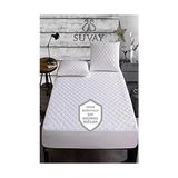 Suvay Kapitone Fitted Yatak Koruyucu Alez Tek ve Çift Kişilik Kapitoneli Pamuklu Yatak Alezi 9 Farklı Ebat (90X190) - standart