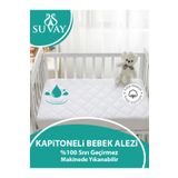SUVAY Kapitoneli Bebek Çocuk Yatak Alezi Kapitone Fitted Su Sıvı Geçirmez Yatak Koruyucu Çarşaf Alez