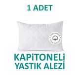 SUVAY Kapitoneli Yastık Alezi Pamuklu Fermuarlı Terletmeyen Yastık Koruyucu Kılıf