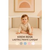 SUVAY Krem Bebek Lastikli Çarşaf %100 Pamuklu Penye Park Yatak|60x120|70x110|70x120|70x130|70x140|80x130