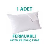 Suvay Pamuklu Fermuarlı İç Yastık Kılıfı Beyaz Renkli İç Astar Yastık İ