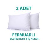 Suvay Pamuklu Fermuarlı İç Yastık Kılıfı Beyaz Renkli İç Astar