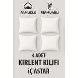 Suvay Pamuklu Fermuarlı Kırlent Kılıfı Iç Astar 4’lü Paket - 50X50 Kırlent Yastığı Iç Kılıfı Milt - 50 x 50 cm - Beyaz