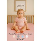 SUVAY Pembe Bebek Lastikli Çarşaf %100 Pamuklu Penye Park Yatak|60x120|70x110|70x120|70x130|70x140|80x130