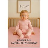 SUVAY Pembe Bebek Lastikli Çarşaf %100 Pamuklu Penye Park Yatak|60x120|70x110|70x120|70x130|70x140|80x130