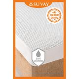 Suvay Premium Ultra Soft Sıvı Geçirmez Fitted Full Kenar Alez Tek Çift Kişilik Beyaz Renkli Yatak Koruyucu - 160 x 200 cm