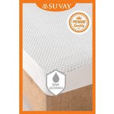 SUVAY Premium Ultra Soft Sıvı Geçirmez Fitted Full Kenar Alez Tek Çift Kişilik Beyaz Renkli Yatak Koruyucu