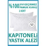 SUVAY Sıvı Geçirmez Kapitoneli Yastık Alezi Pamuklu Fermuarlı Terletmeyen Yastık Koruyucu Kılıf